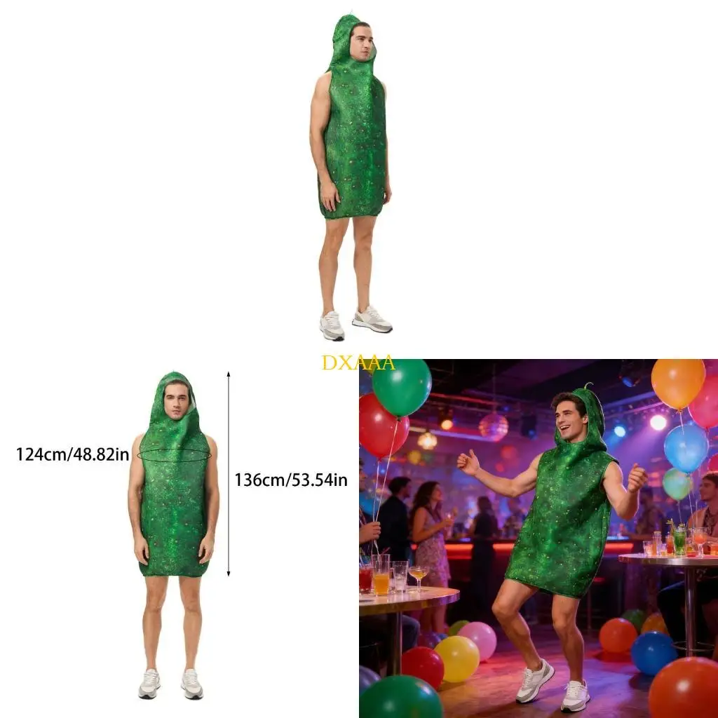 DXAA Funny Outfits Realistic Pickle Costume Vegetable Costume Halloween Costume