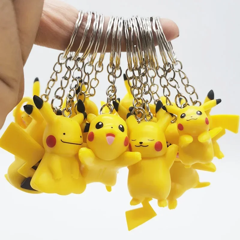 Pocket Monster Capsule Gashapon Toy Doll Pikachu DIY Keychain Pokemon Action Figure Toys Bag Purses Pendants Kids Birthday Gifts