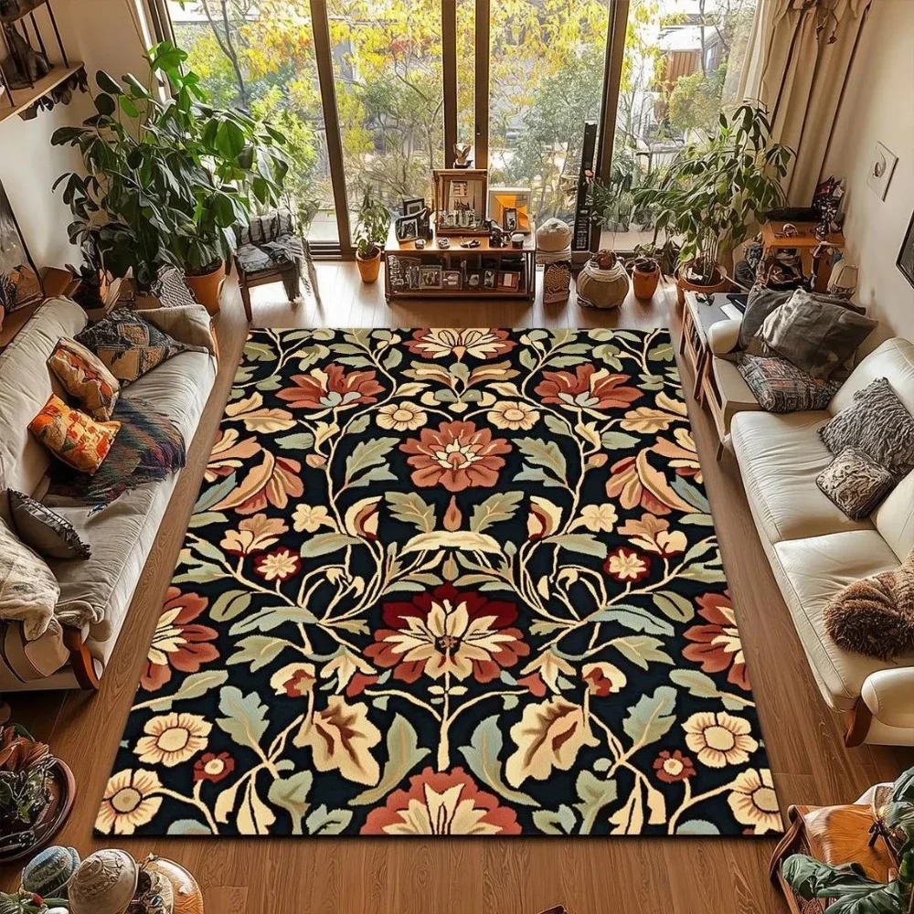 Retro Ethnic Carpets for Living Room Bedroom Area Rugs Vintage Bedside Floor Mat Turkish Persian Large Carpet Entrance Doormats
