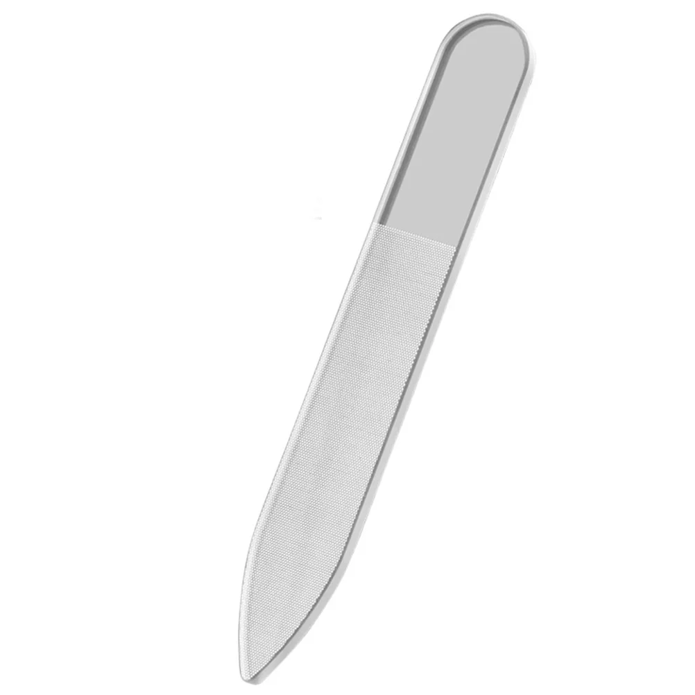 1pc ガラスネイルファイル両面天然人工爪用マニキュアポリッシュ除去バッファエメリーボードカラーネイルファイル