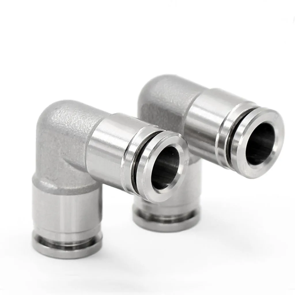 4 6 8 10 12 14 16mm Elbow 90 Degree Pneumatic 304 Stainless Steel Press Push In Quick Connector Release Air Fitting Homebrew