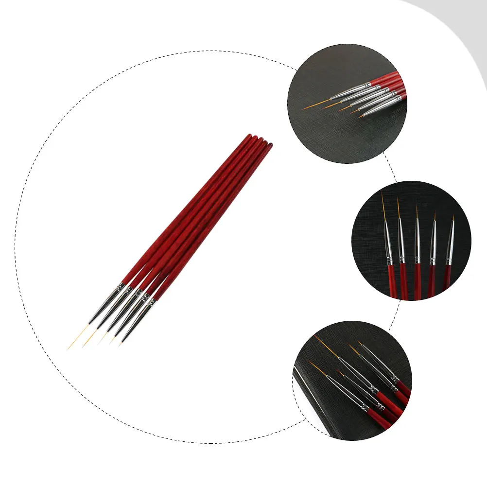 

5Pcs Nail Art Painting Pens Professional Manicure DIY Tools Exquisite Stylish Design for Nail Beauty Decoration Comfortable Grip
