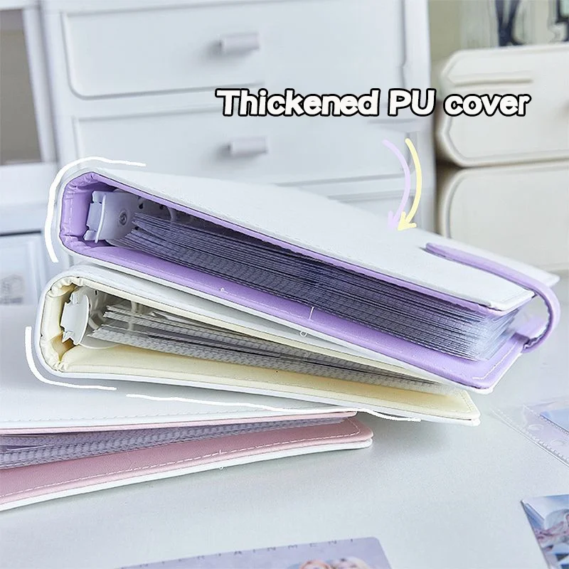 A5 PU Leather Notebook Binder Photo Album Collect Book Refillable Loose-leaf Budget Cover Kpop Idol Card Photocards Stationery