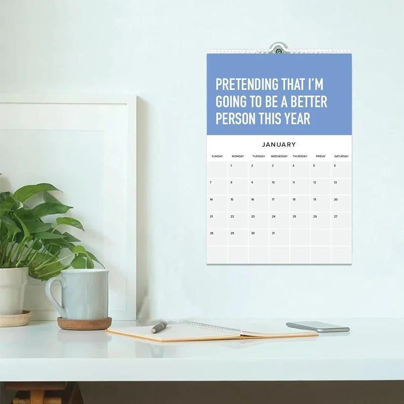 جدول زمني ورقي للتقويم ، براز جميل ، هدية ظريفة ، سهل الاستخدام ، جدول زمني لمدة 12 شهرًا ، منزل ، تقويم ،!