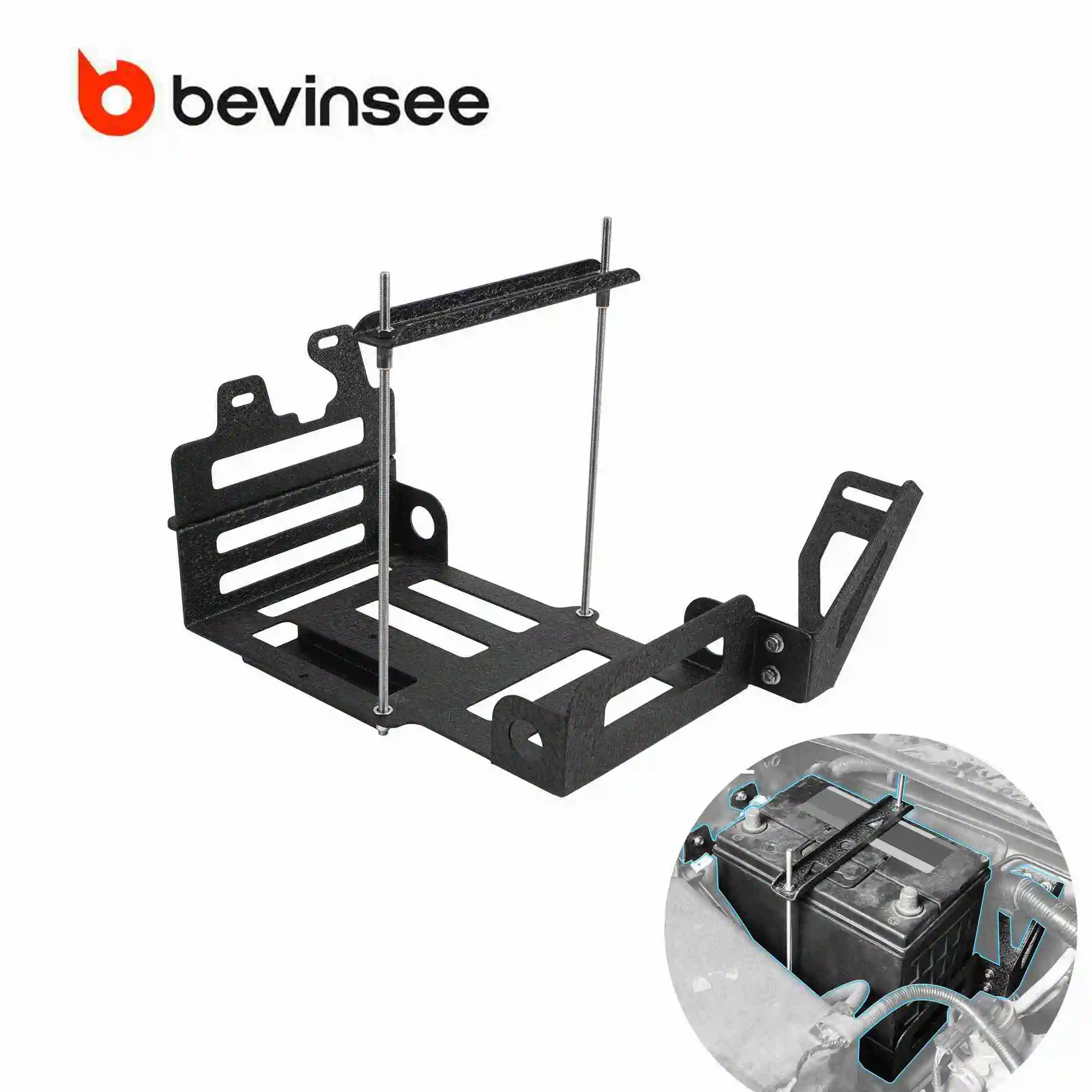 BEVINSEE Secondary Battery Compartment Tray for Group 34&35 Battery for Toyota 4Runner 2010-2023 5th Gen
