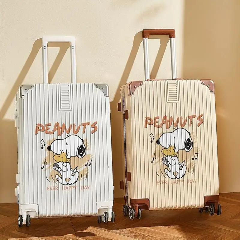 Snoopy Cute Suitcase Trolley Case Anime Luggage Box Multifunctional Student Travel Boarding Cartoon Password Lock Box