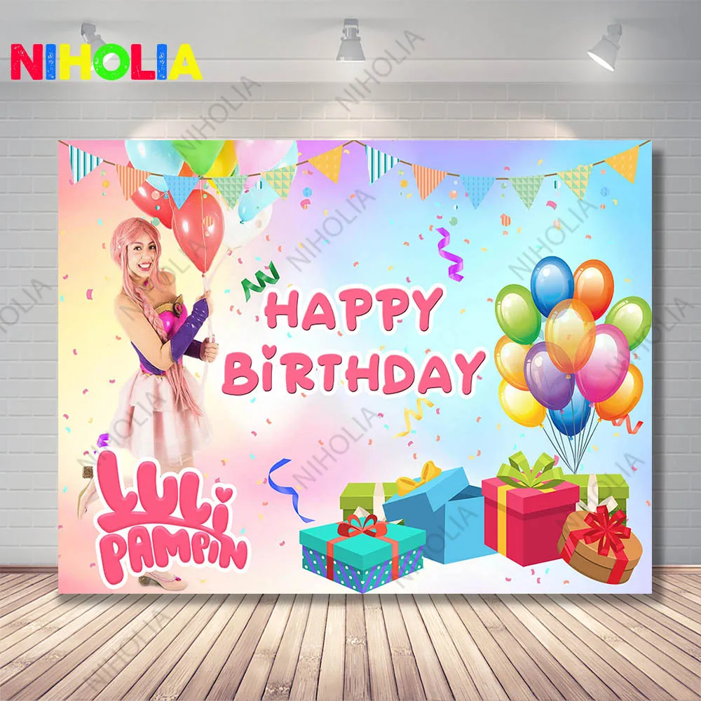 Niholia Luli Pampín صورة خلفية الفتيات حفلة عيد ميلاد راية استحمام الطفل الديكور غرفة المنزل التصوير الخلفية