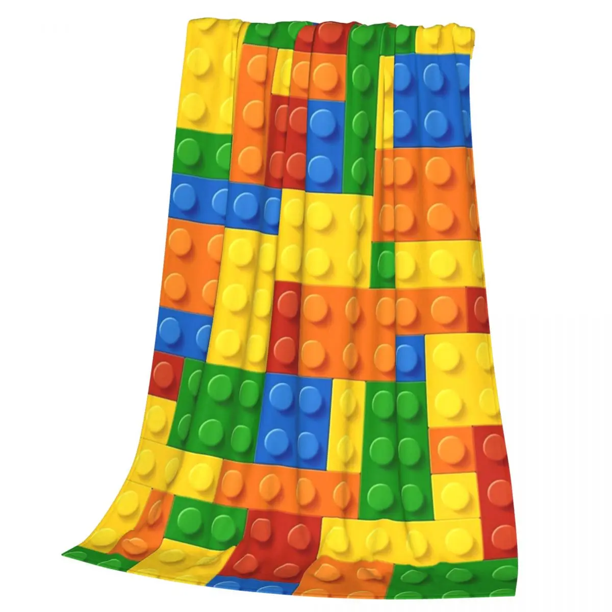 Building Blocks Construction Brick Blankets Soft Warm Flannel Throw Blanket Plush for Bed Living room Picnic Travel Home Sofa