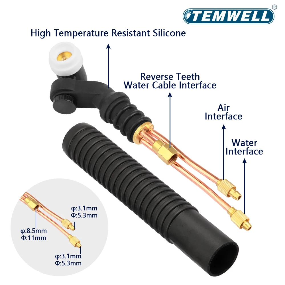 NR18 Tig Torch Head 360° Swivel Rotate Spin Neck Head 350A Swivel Welding Body For Argon Water Cooling - view 3