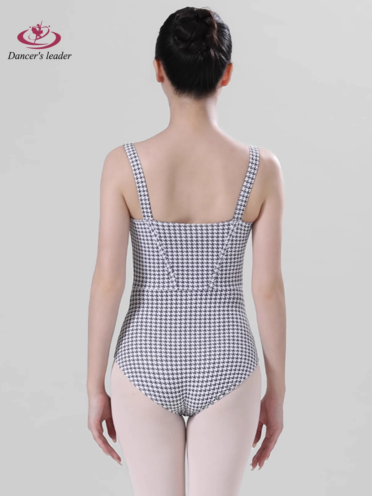 Balletband Houndstooth Slim-Fit Yogapak Hooghip Ademend Klein Hooghip Balletdanspak