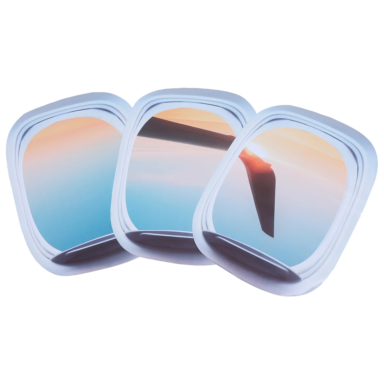 3 ชิ้น Cloud สติ๊กเกอร์ติดผนังตกแต่งรูปลอกประตูกระเบื้องเซรามิคหน้าต่างเครื่องบินดู