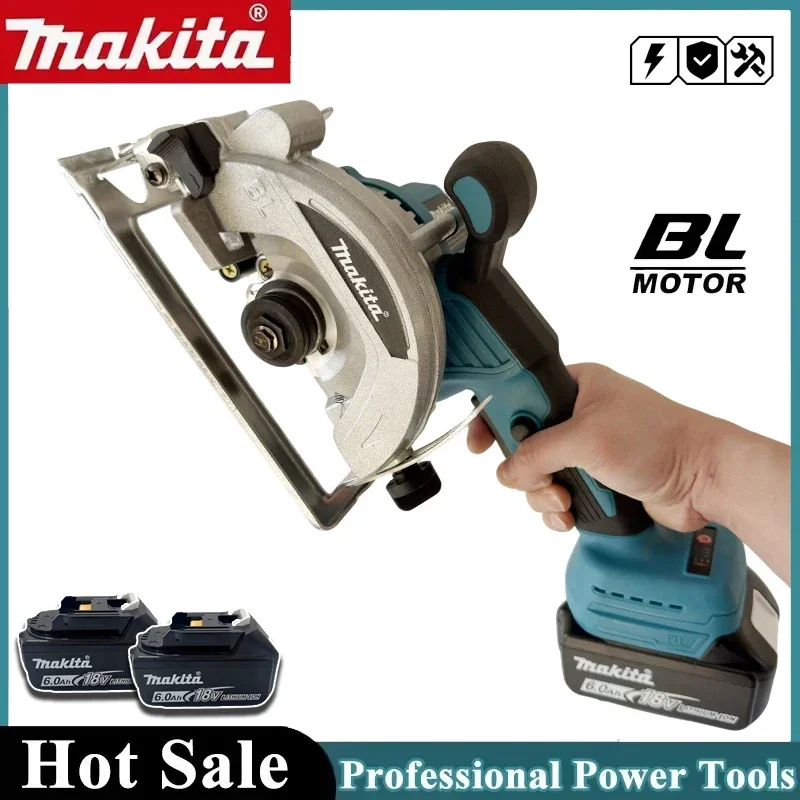 Scie circulaire sans fil Makita 125 mm 5000 tr/min, scie à bois sans balais, réglage de coupe à 45 degrés, scie circulaire pour batterie Makita 18 V