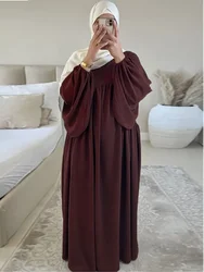 Ramadan Eid Abaya per le donne manica a palloncino pianura abito lungo musulmano Dubai turchia modesto Islam preghiera vestiti Hijab Robe Jilbab