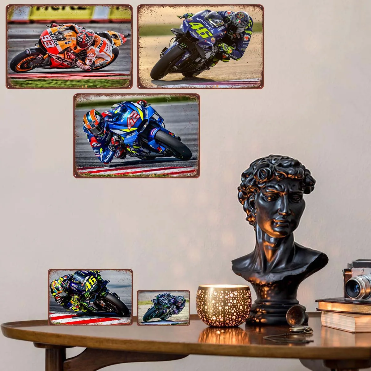 Garage Pub Club Decoration Retro Metal Tin Signs Vintage Home Decor Items Moto Gp Racing Man Cave Decor for Room Metal Wall Art