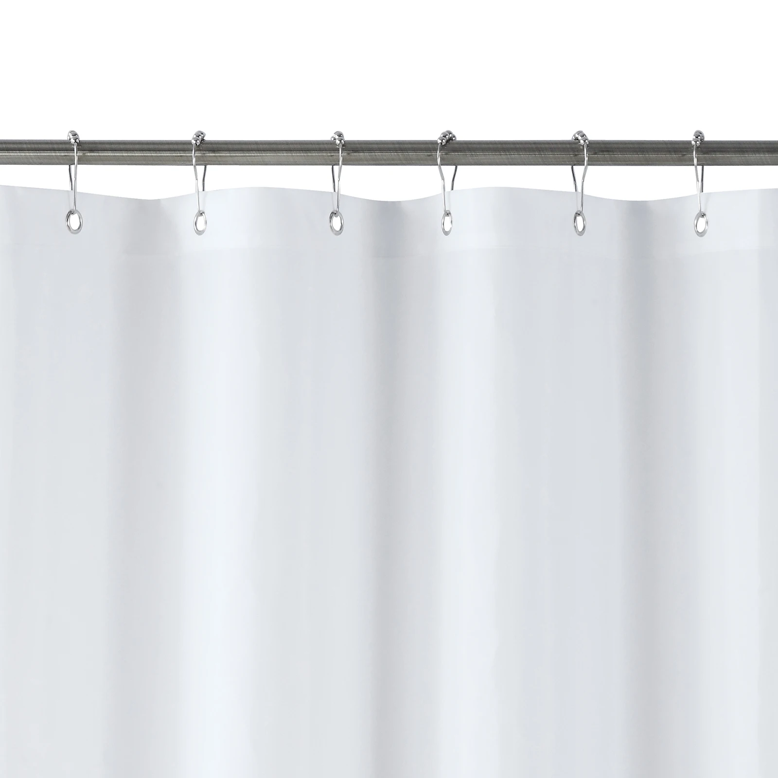 Solid Polyester Waterproof Fabric Decoratived Modern White Shower Curtain