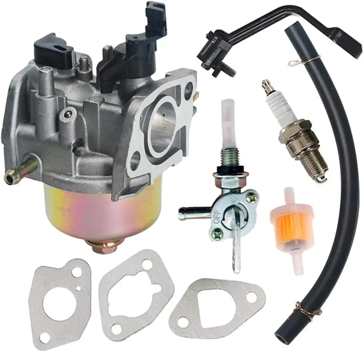 Carburetor for Champion Power Equipment 3500 4000 Watts Gas Generator Engine Carb with Fuel Tank Shut off Valve Spark Plug kit