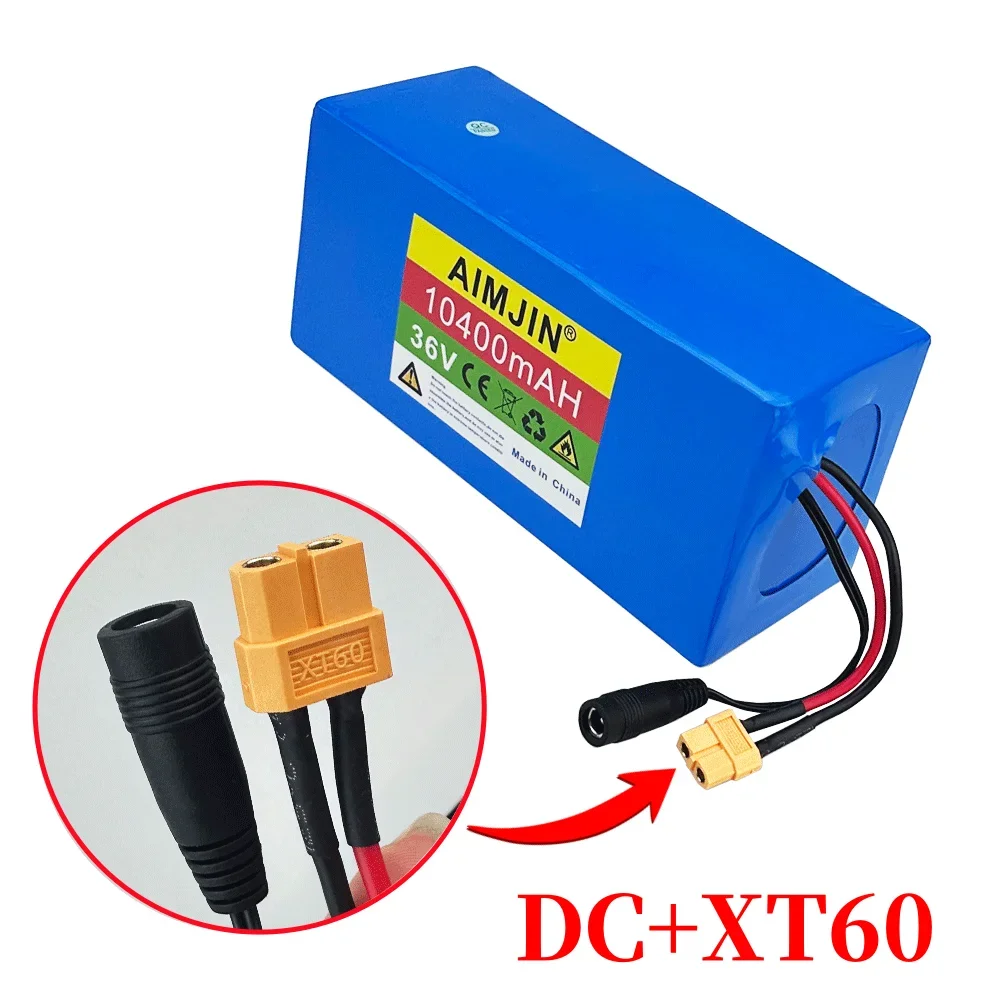 36V 10400mAh 10S4P Lithium Battery 18650 Battery Pack 36V 110Ah Electric Scooter Electric Scooter Battery+42V 2A Charger