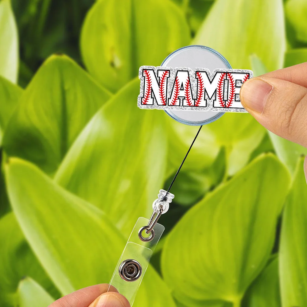 قطعة واحدة من بكرة شارة البيسبول المخصصة، حامل معرف الاسم المخصص، هدية للمدرب أو العنصر الفردي لمحبي الرياضة #5