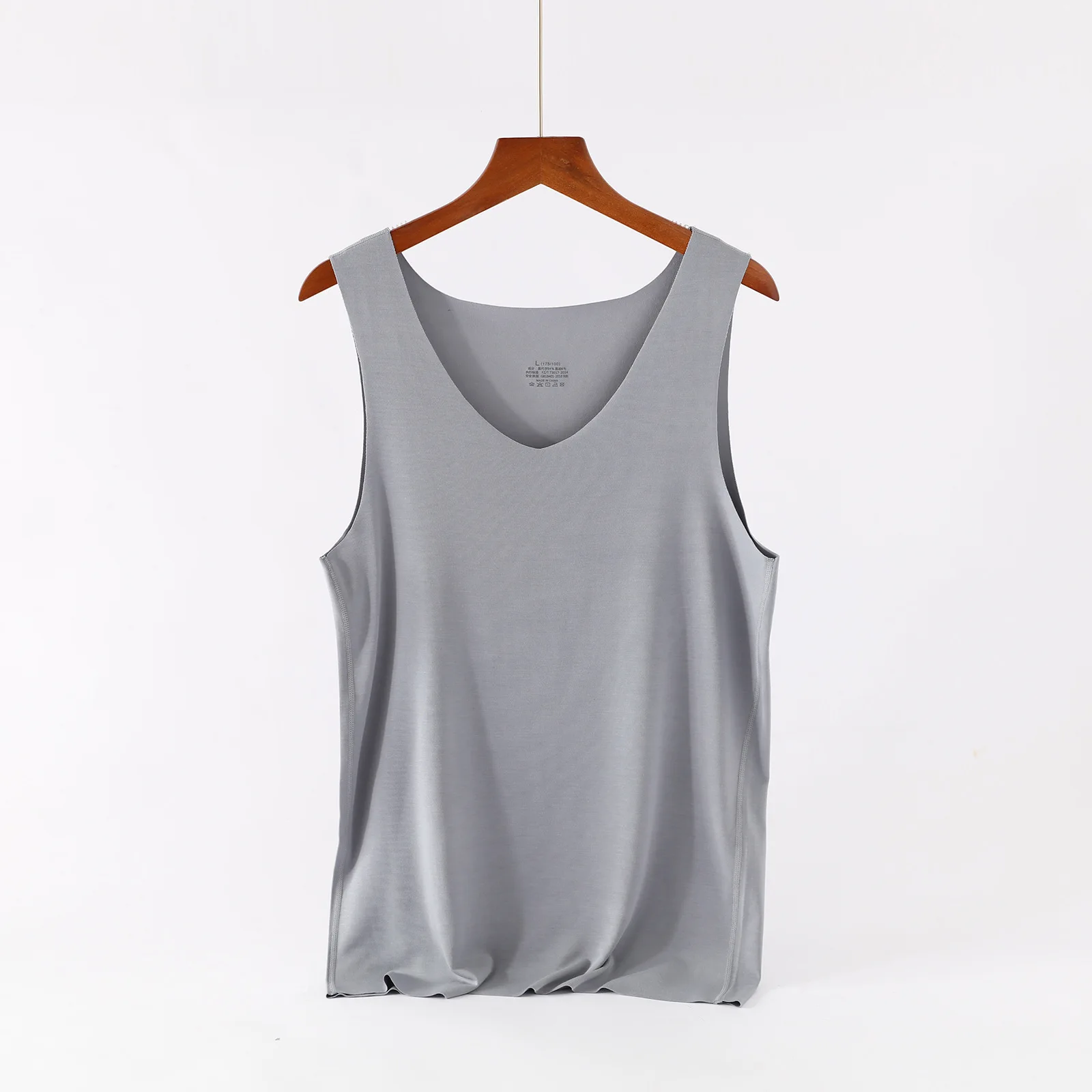 Men's 2026 Modal tops Cool I-shaped Men's Tank Top No Trace Interior and Solid Color Bottom Men's Modal Interior vests T-shirts