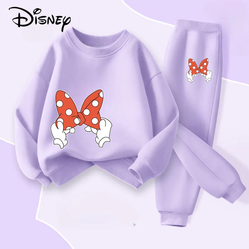 ديزني ربيع الخريف مجموعة ملابس الأطفال ميني ديزي طباعة الفتيات البلوز Sweatpant 2 قطعة دعوى الاطفال رقيقة رياضية