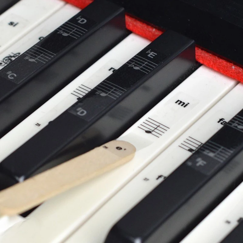 54/61/88 Key Transparent Piano Keyboard PVC Sticker Piano Stickers Piano Stave Electronic Keyboard Name Note Sticker Accessories