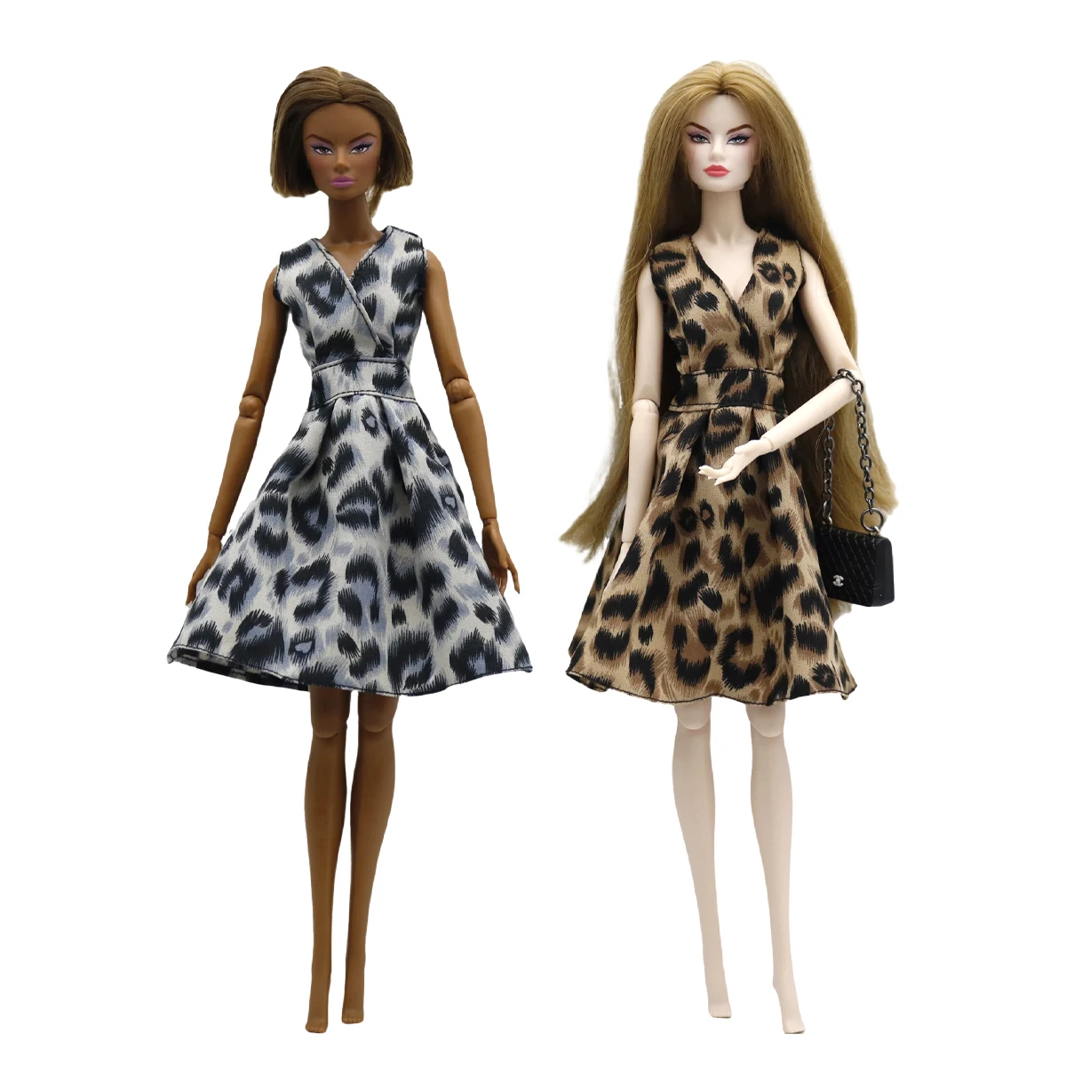 New 30cm 1/6  Leopard-Printed Sleeveless Dress Daily Wear Accessories for spuer model Barbie .doll 11.5