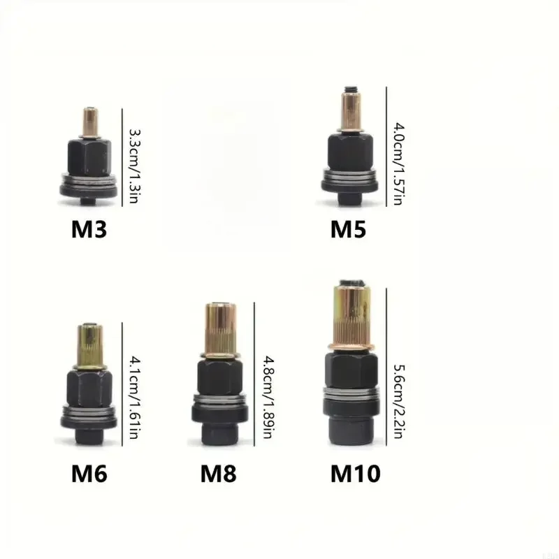 Alat Rivet Baja Karbon untuk Proyek Perakitan Logam Lembaran DIY, Set Kepala Rivet Nut, Rivet Nut