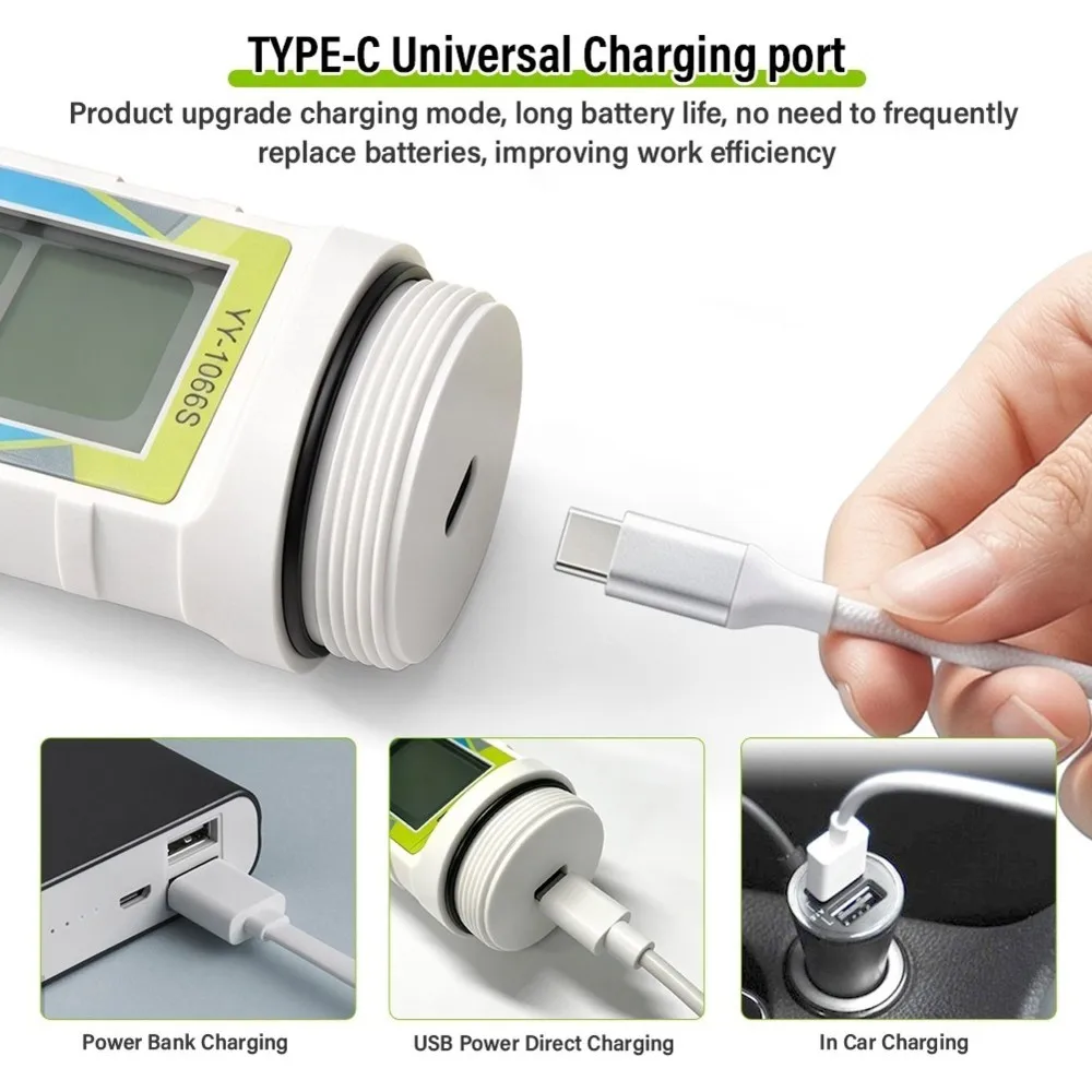 USER FRIENDLY-Water Quality Tester 7 In 1 For Pool Spa Aquarium Hydroponics- PH Salinity TDS EC ORP H2 Temp Meter
