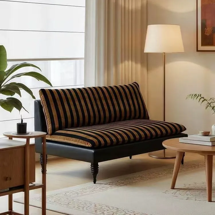 French retro striped sofa size apartment living room home leisure fabric sofa designer lazy sofa