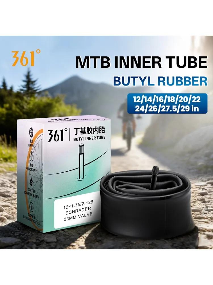 AliExpress 361° 361 Degrees Bicycle Inner Tube Schrader Valve Bicycle Inner Tire Durable Wear-resistant Cycling Tube for MTB Folding Bike Parts