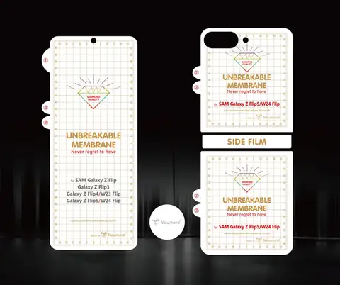Película macia de alta definição para Samsung Galaxy Z flip, tela, frontal e traseira, 2 peças cada, 4, 3
