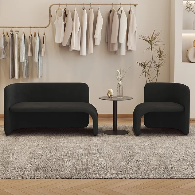 Nordic creative negotiation fabric sofa, modern minimalist designer beauty salon clothing store lounge area flannel sofa