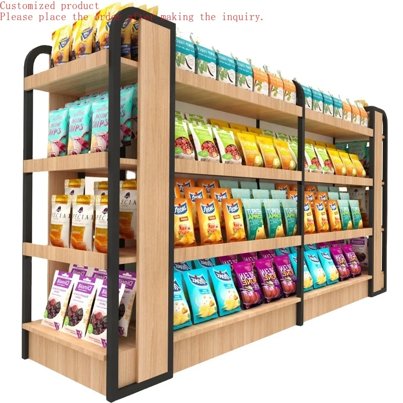 

Custom.Grocery Store Display Racks Shelves for Retail Store Wood Supermarket Display Shelf CNLF