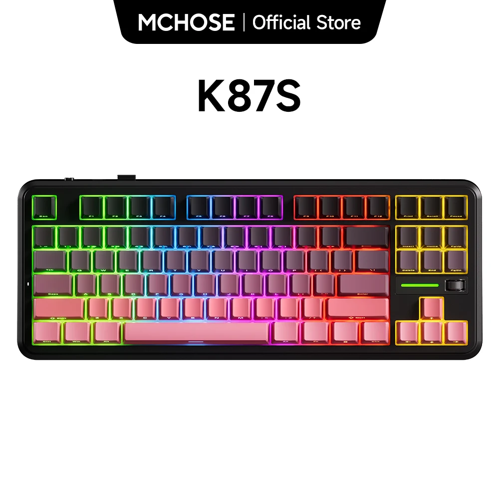 

MCHOSE K87S Custom Mechanical Gaming Keyboard Dual 8K Polling 0.125ms Rate Latency RGB Sync SOCD MT TGL CB Hot-swappable