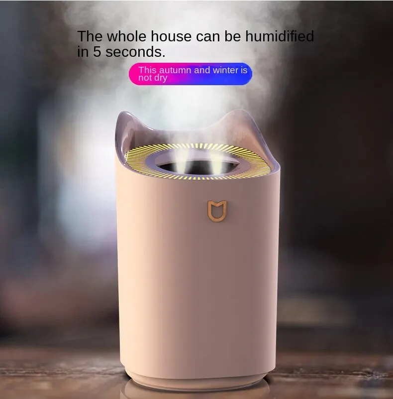 3L USB Humidifier Dual Nozzle Large Capacity Quiet Aroma Diffuser For Home Office Desktop Use