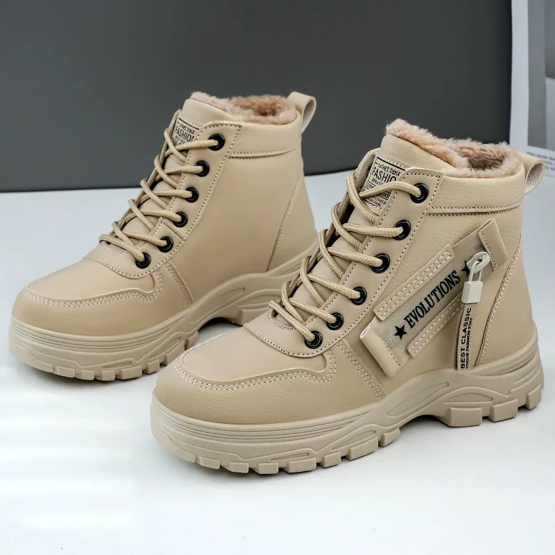 

Winter Womens High-top Sneakers Comfortable Warm Snow Boots for Women Fashion Casual Platform Shoes for Women Zapatos De Mujer