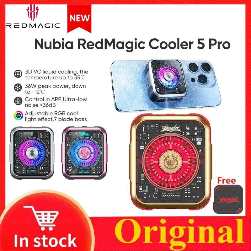 

Nubia RedMagic Cooler 5 Pro, 36 Вт, охлаждающий охладитель серии King of Glory, охладитель жидкости VC