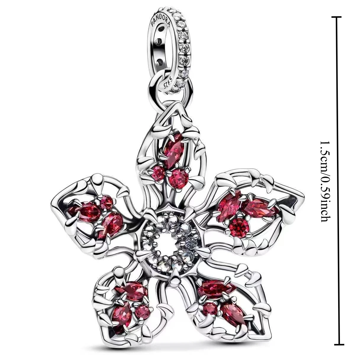 2026 Trendiges Rotes Monster-Blumen-Charm-Armband 925 Sterling Silber Verstellbar Hypoallergen DIY Feiner Schmuck – Detail 3