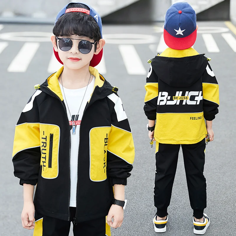 

Boys Coat +Pants Kids Suits 2PCS/Set Cotton 2024 Dazzling Spring Autumn Cotton Jogging Suit Teenagers Children Clothing