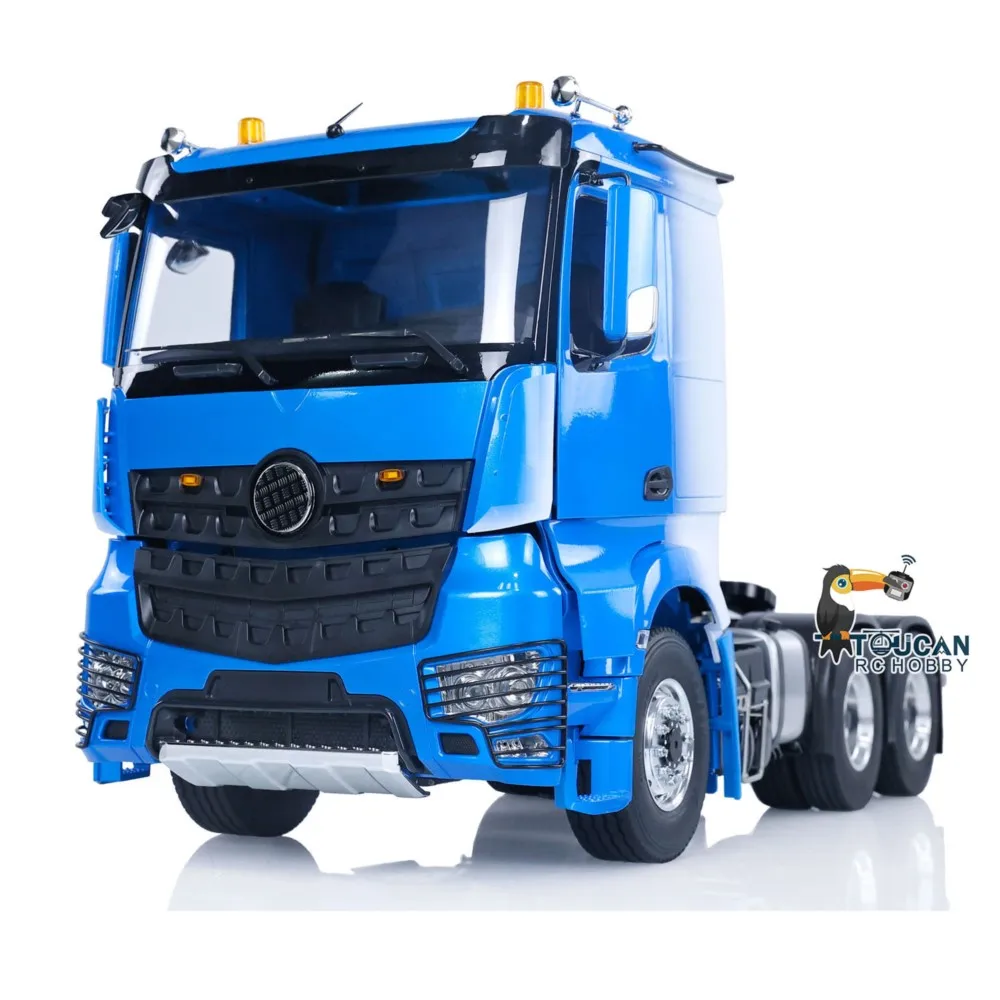 LESU-camión Tractor de control remoto 6x6, chasis de Metal 1/14, modelo de coche de Radio Control, caja de cambios de 2 velocidades, sistemas de sonido ligeros, juguete personalizado THZH1677