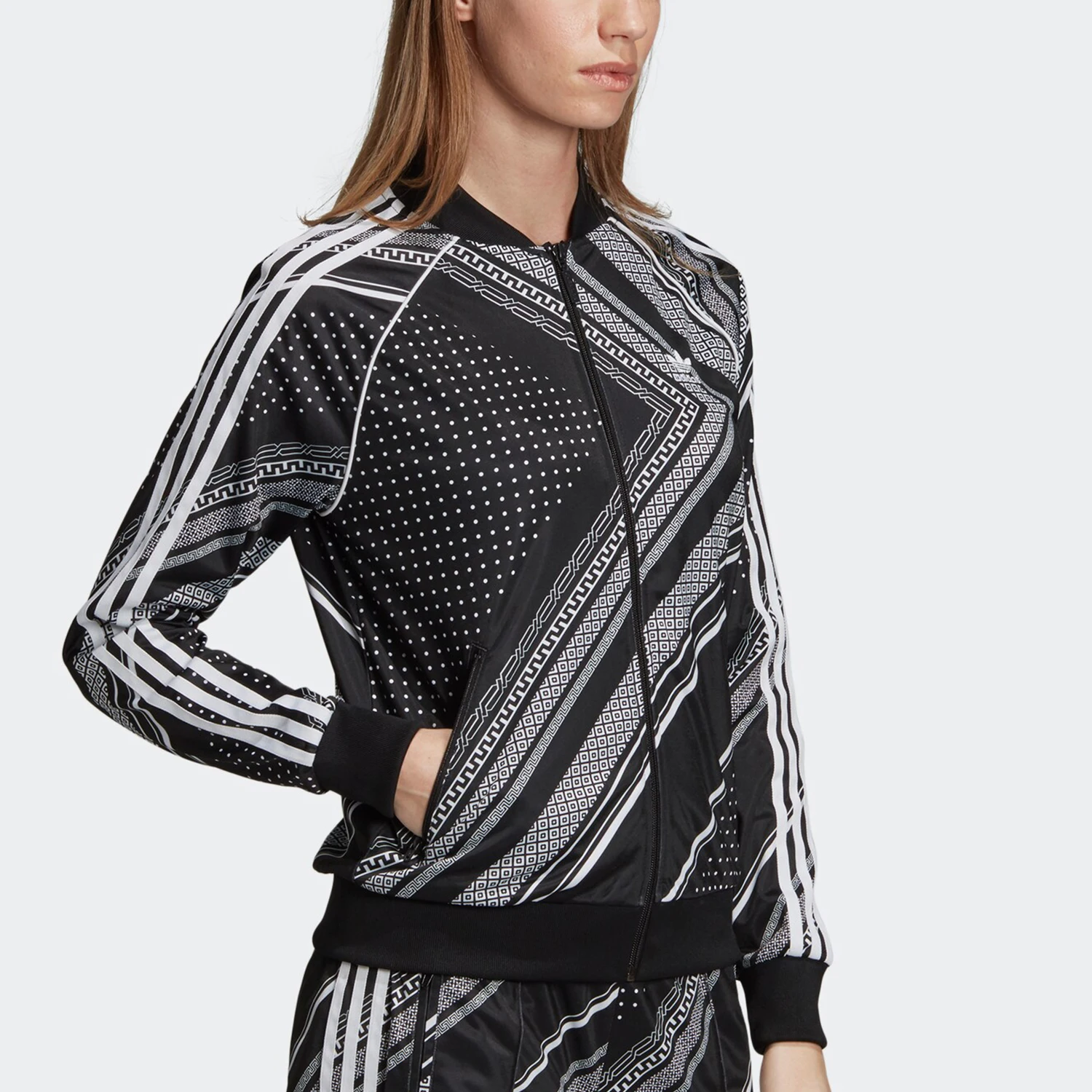 Adidas Authentic SST TT Women's Breathable Polka Dot Pattern Casual Sports Jacket DV2574