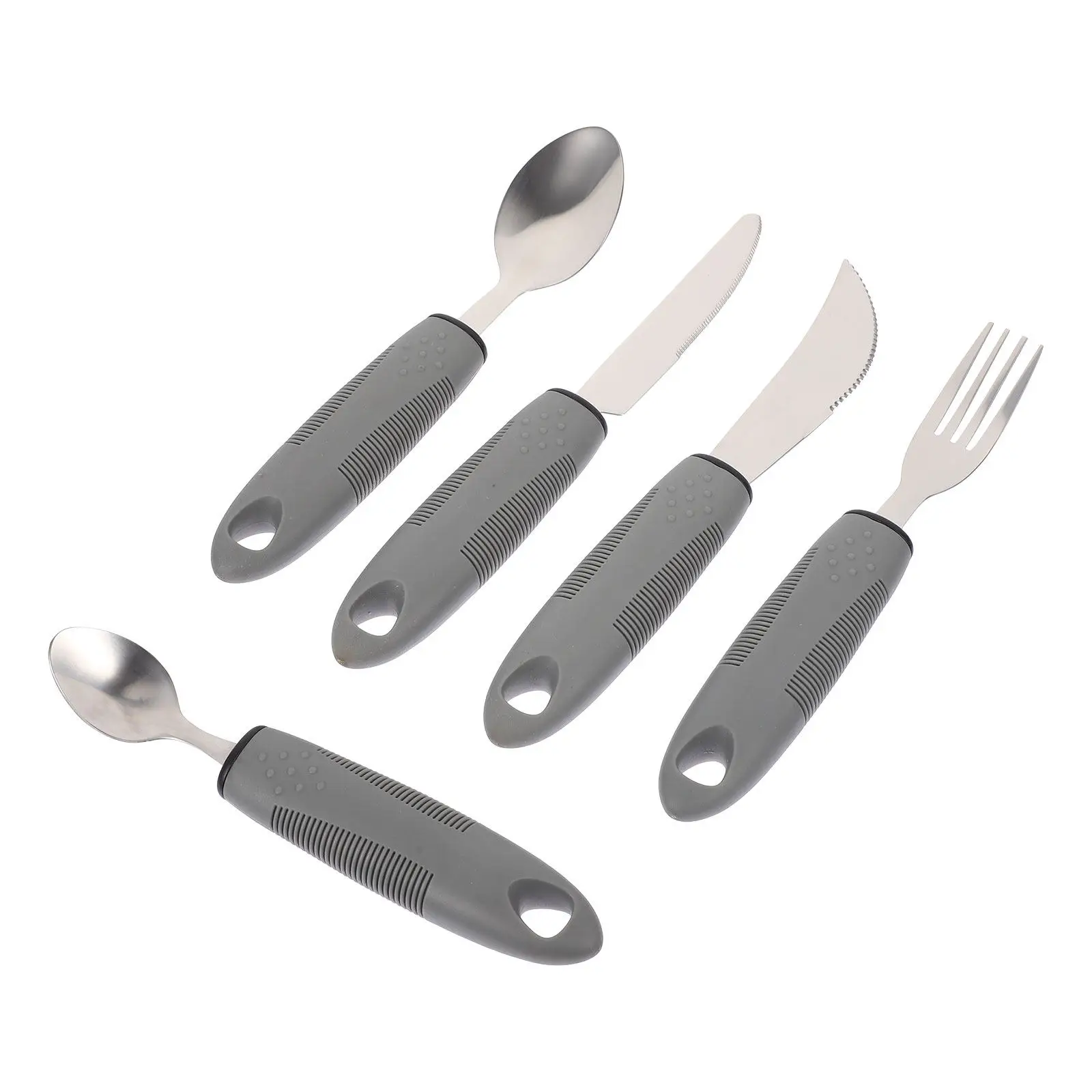 

Набор портативной адаптивной посуды для взрослых: профессиональные столовые приборы с ручками-подставками для людей с артритом