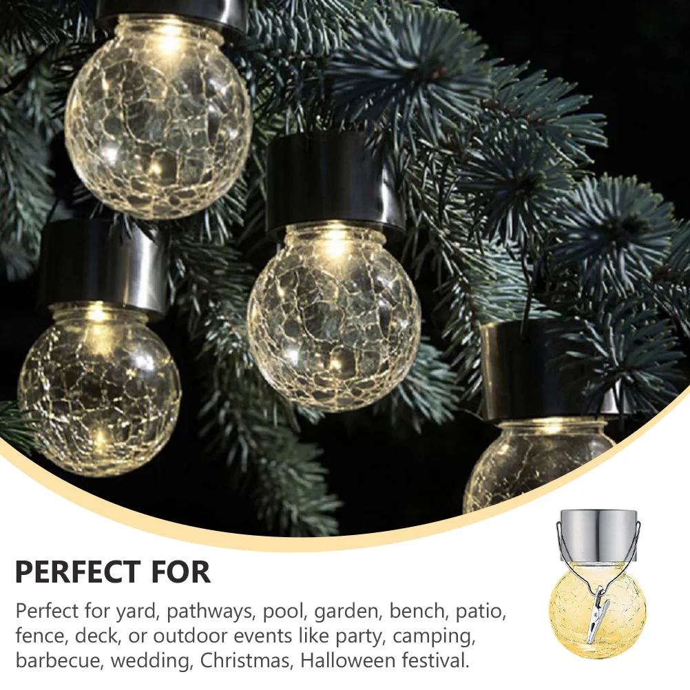 

8pcs Glass Ball Lamp Solar Powered Waterproof Decorative Light for Garden Yard Pathways Pool Party Outdoor Events