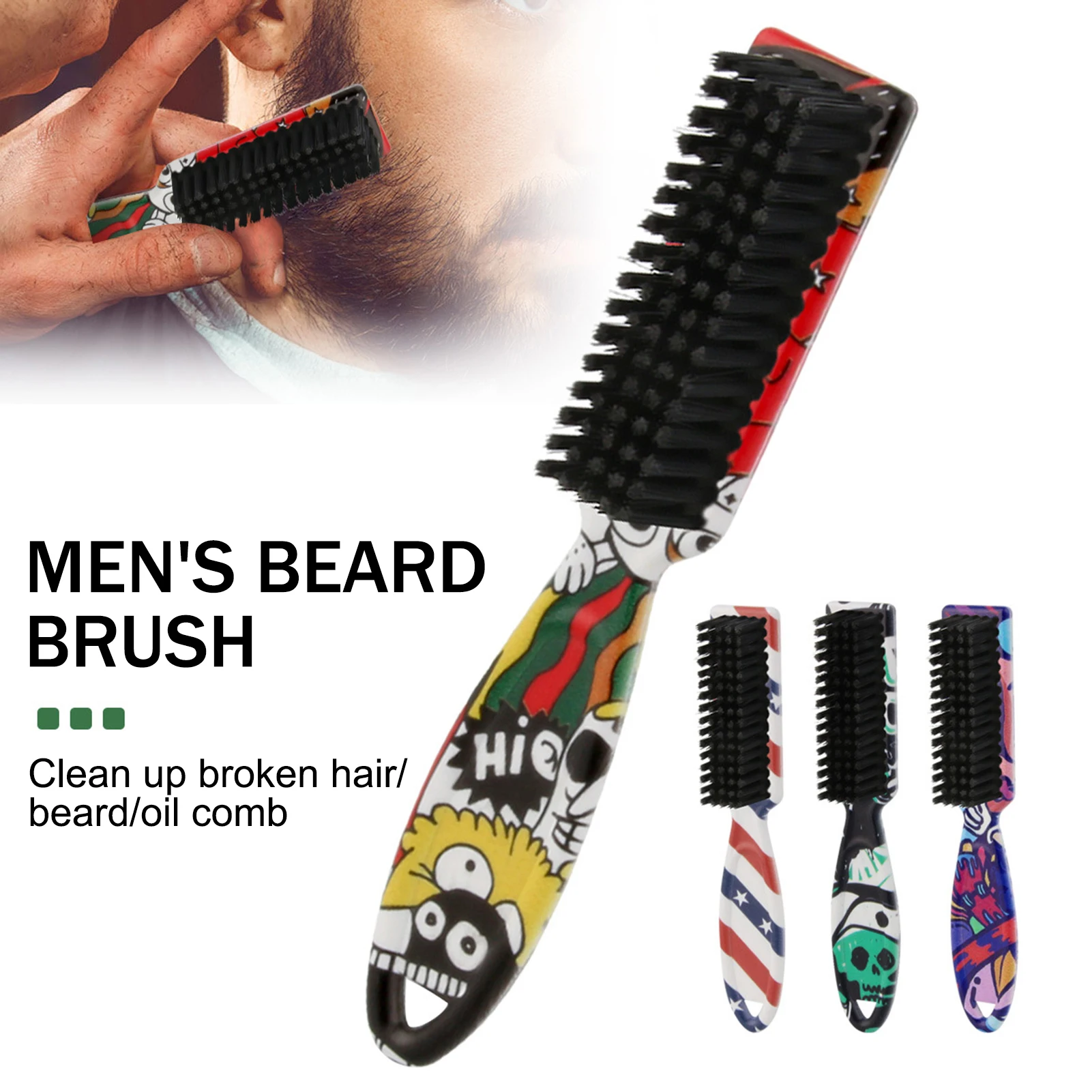 Professional Barber Shaving Beard Brush Removal Neck Dusting Horse Hair Brushes Face Mustache Salon Cleaning Styling Tools