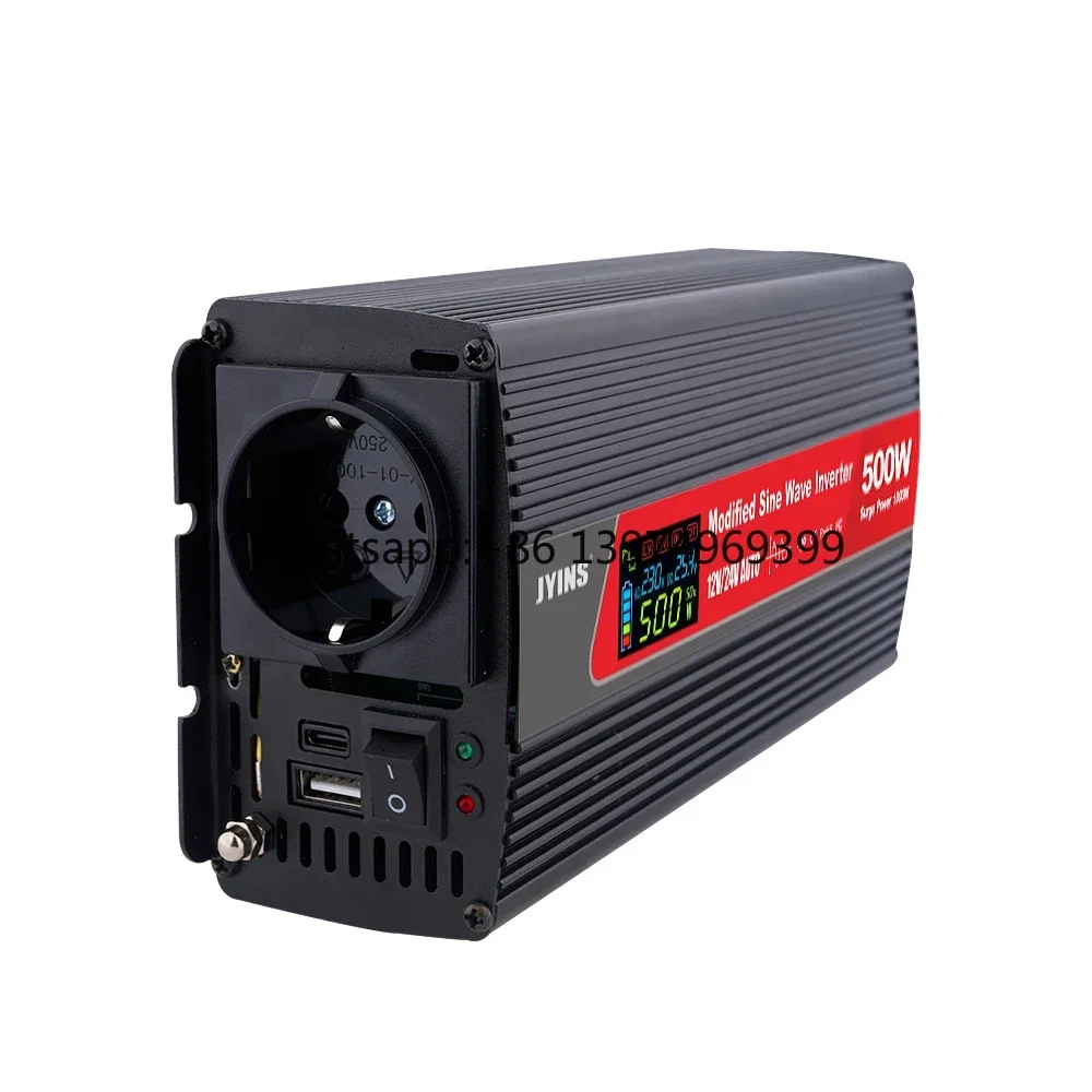 High Quality 500W Inverter Modified Sine Wave Inverter 12V 24V Auto DC to AC 110V 220V Car Power Inverter with USB and Type C