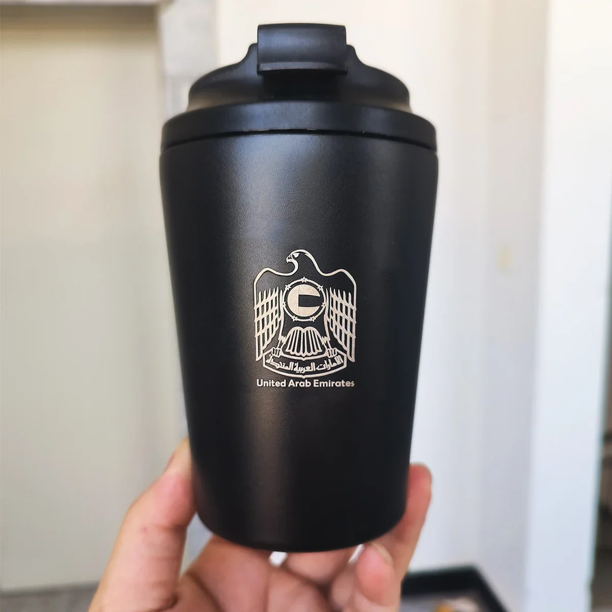 

The United Arab Emirates Logo Stainless Steel Cup Vacuum Flasks Outdoor Hot Cold Drink Coffee Mug Wholesale Custom Gift