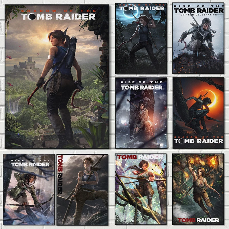 Classic Popular Video Games Tomb Raider Anime Character Posters Prints Canvas Painting Wall Art Picture Living Room Home Decor