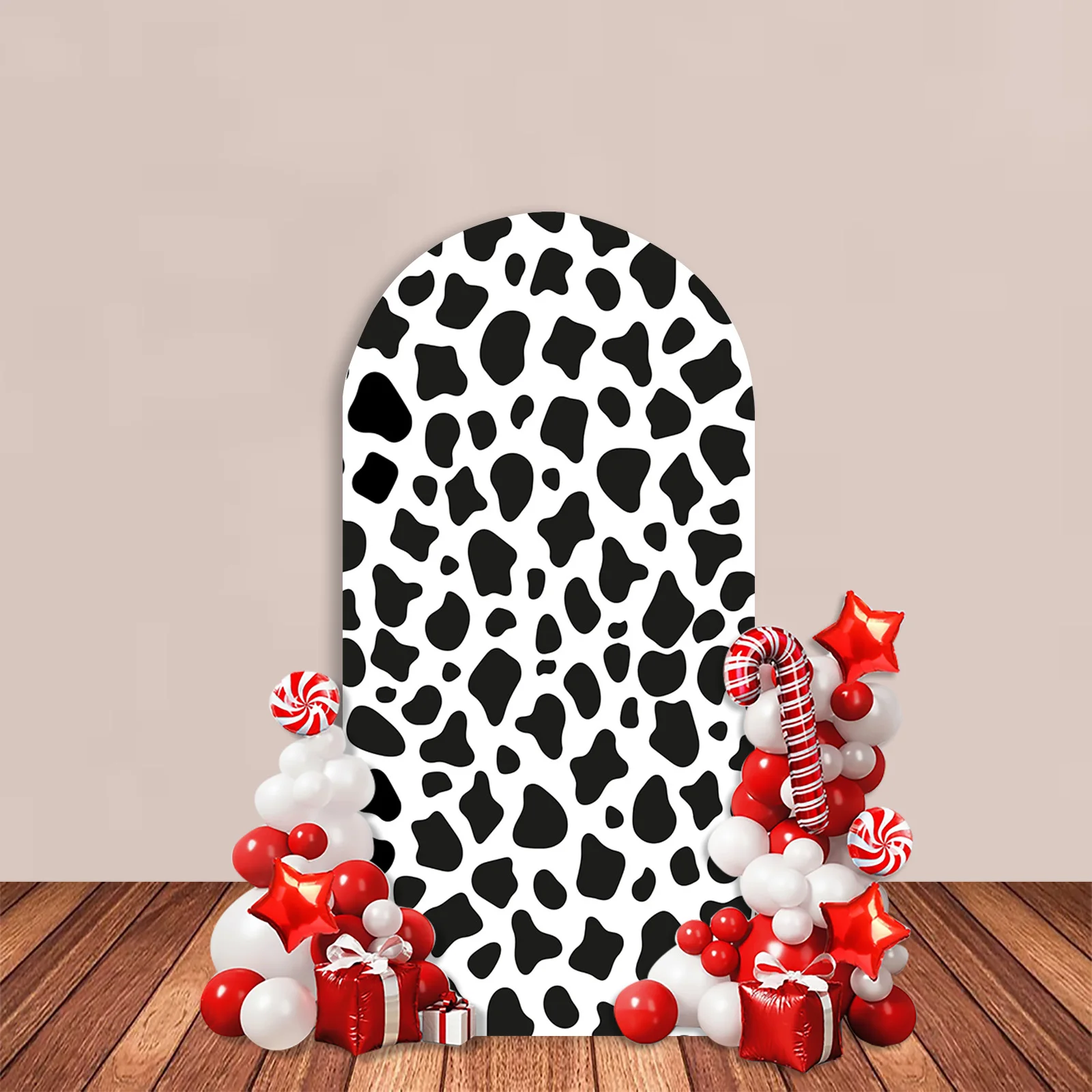 Safari Arch Backdrop Cover Jungle Animals Leopard Giraffe Zebra Cow Texture Background Wild One Birthday Baby Shower Party Decor