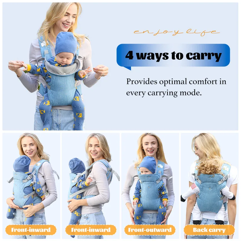 All Seasons NewbornFront Facing Kangaroo Wrap Advanced 4-In-1 Baby Carrier Strap Sling Infant Hipseat Waist Belt Babies Gear