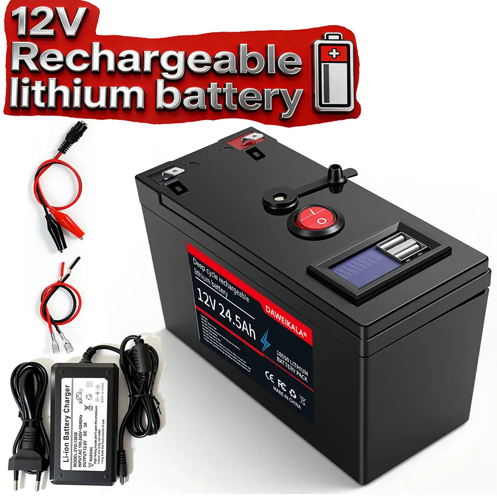 24.5Ah 12V lithium battery pack with built-in BMS large capacity rechargeable battery suitable for children's electric vehicles